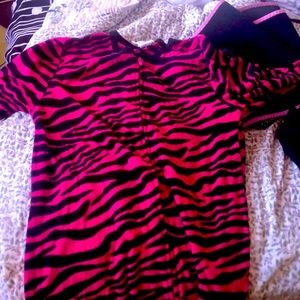 PINK N BLACK ZEBRA 1 PIECE PJ SET